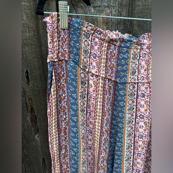 Three Dots Casual Boho Wide Leg Comfy Bohemian Elastic Waist Pants - Picture 4 of 14